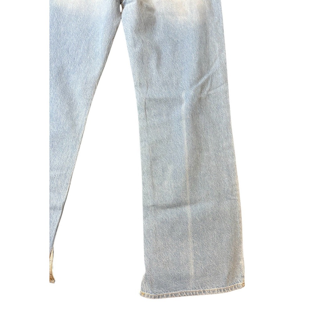 Kancan‎ Jeans Womens 30 90s Flare Wide Leg Distressed Hem Light Wash High Waist - Picture 8 of 11